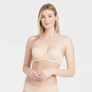Auden Lightly Lined Strapless Bra - Beige
